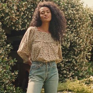 Dôen Agotha Top in Cream Poppy Bell Floral